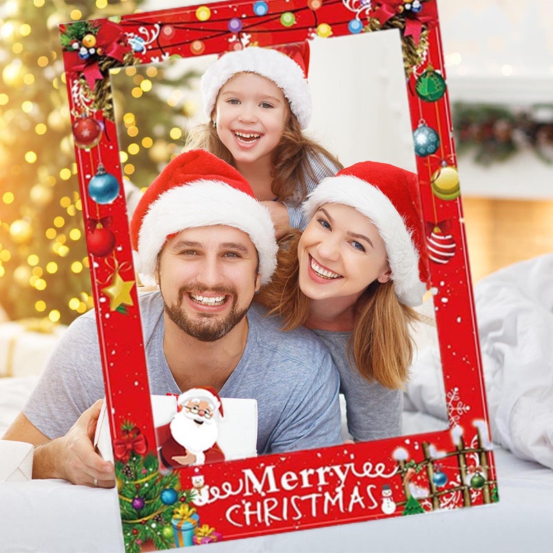 Soochat Christmas Photo Booth Props Frame Christmas Photo Booth Frame for Xmas Winter Holiday New Year Decorations - Image 5